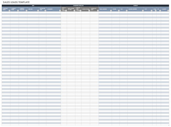 Leads Sales Tracking Spreadsheet from Smartsheet